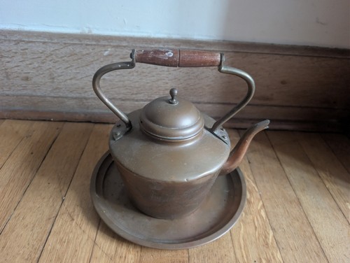 Vintage copper tea pot kettle - copper,