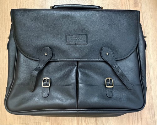 Barbour black leather - black,