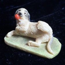 AYNSLEY Mastercraft Dog With Ball Mini Figurine Hand Painted England 1980’s