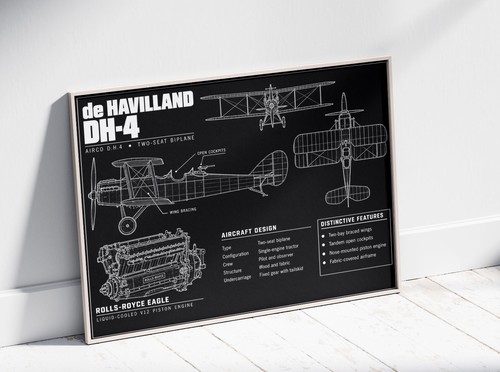 Havilland dh4 plane poster - de,