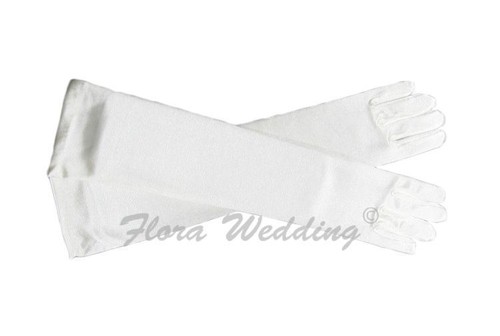 Girl satin elbow - elbow, length
