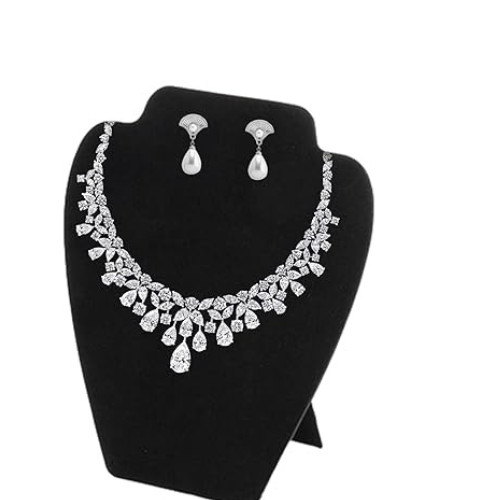 Black velvet necklace display - velvet,