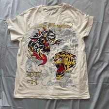 Ed Hardy Cream Hellcat T Shirt