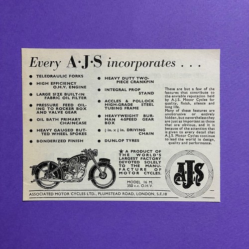 Ajs motorcycles 1946 - 1946, original