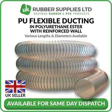 Clear Flexible Ducting Hose PU Ventilation, Woodworking, Fume&Dust Extraction ND