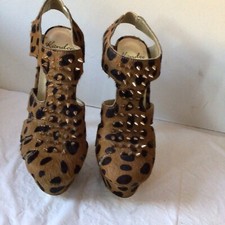 Kandee Studded Leopard Print Platfoam High Heels Size UK6 EU39 Worn Once
