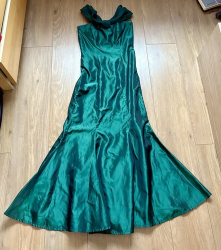 Vintage emerald green taffeta - green,
