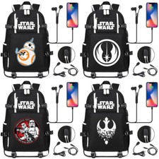 New Star Wars Darth Vader Yoda USB Backpack School Bags Men Travel Shoulder Bags