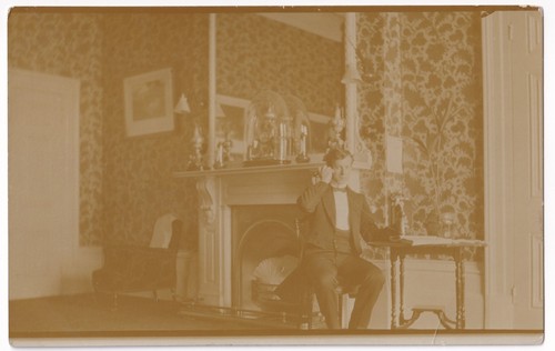 Rppc postcard man using - ​rppc,