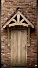 Solid oak Porch canopy kit with Curved chamfered braces - Made in the UK