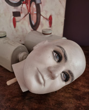 Vintage Mannequin Head Possibly French & 1960s Handpainted Real Lashes Fabulous