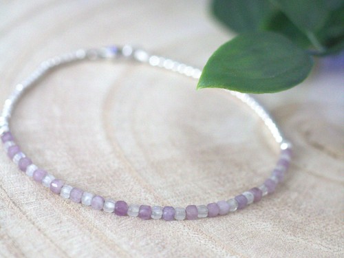Moonstone and lepidolite - moonstone,