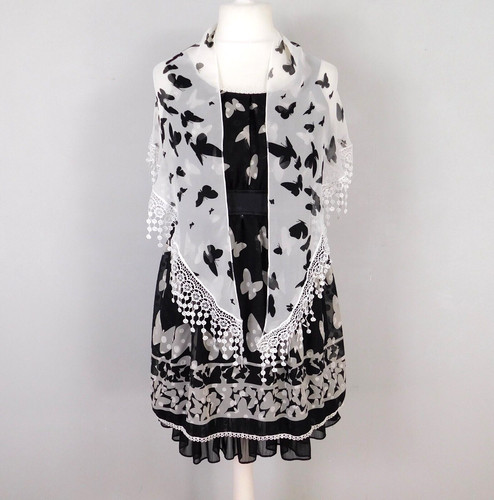 Yumi black white sheer dress - yumi,