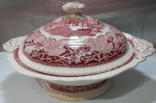 Vintage Masons Pink & White Vista Tureen Casserole Dish. UK ONLY. Free Postage.