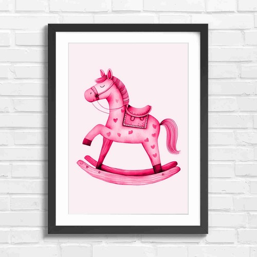 Whimsical wooden rocking horse - rocking,