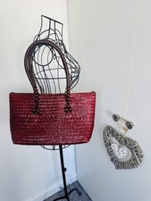 Woven Rattan Red Boho Summer