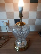 Tyrone Crystal Electric Table Lamp On Brass  Effect Base