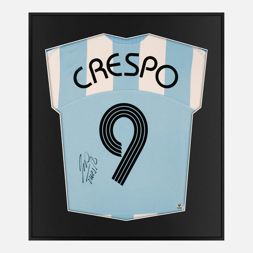 Framed crespo signed shirt - signed,