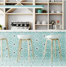 from £23.99 sq.m OSLO AQUA 285X330 mm MATT PORCELAIN  TILES. Sample £2.99