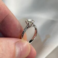 1 Carat Moissanite 6 Claws Engagement 925 Sterling Silver Ring - Gift Boxed