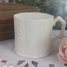 Antique Belleek China Thorn Tea Mug Black Printed 2nd Mark 1891 - 1926. As Found