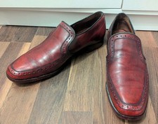 Oxblood Barker Leather Loafers UK 9 with Steel Heel & Toe Segs Luxury Mens Shoes