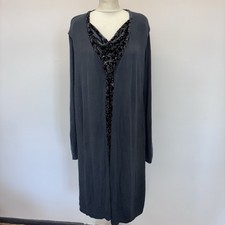 Out Of Xile Cardigan Dress Size 3 UK 14 Grey Devore Insert Knit Layering Autumn
