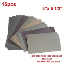 400 600 3000 800 1000 1200 1500 2000 2500 Grit Wet & Dry Sandpaper 15pcs/Set