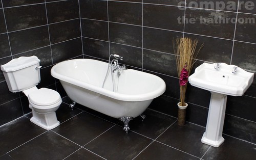Freestanding bathroom suite - bathroom,