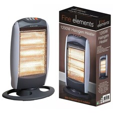 1200W Electric Halogen Heater 3 Bar Freestanding Home Room Office Instant Heat