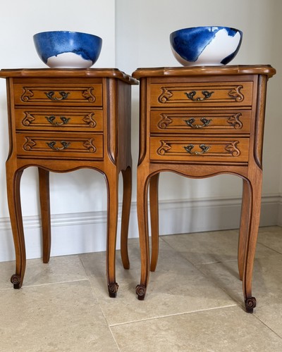 Pair ornate french cherrywood - pair,