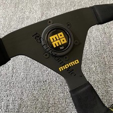 MOMO BLACK EDITION 350mm/14inch MOD07 Flat bracket Suede Steering Wheel