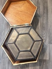 Two Hexagonal Wooden Hat Boxes