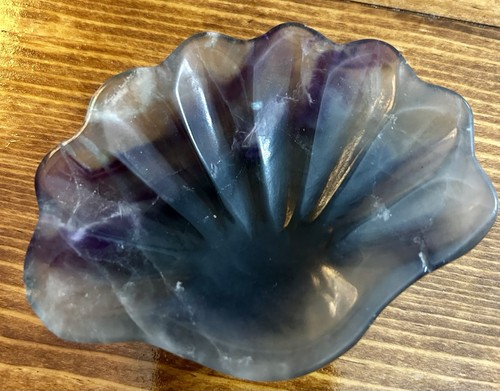 Fluorite seashell bowl crystal - fluorite,