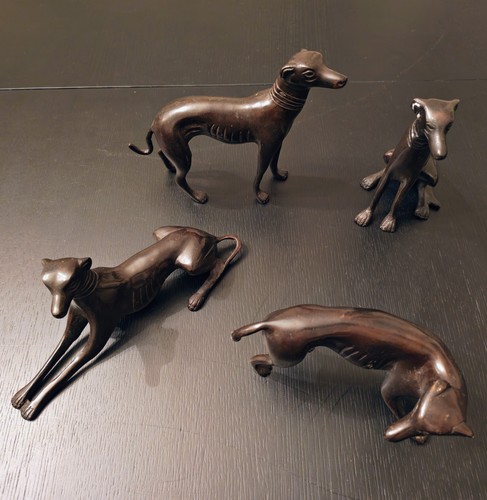 Antique bronze greyhound - x,