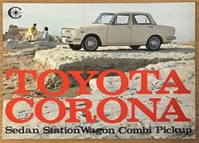 TOYOTA CORONA Car Sales Brochure c1966 #81100 SEDAN Station Wagon COMBI Pickup