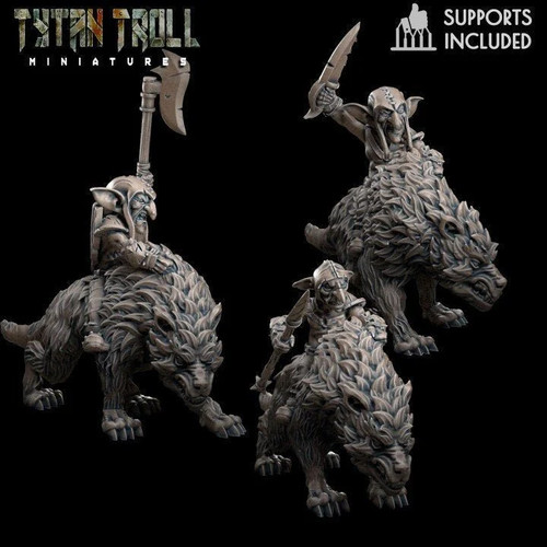 Goblin wolf riders miniature - goblin,