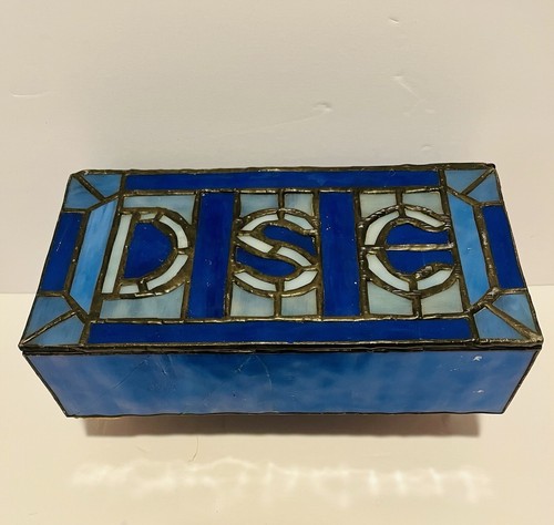 Stain glass box - box, w/hinged
