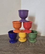 Vintage Set Six EMSA Primary Color Egg Cups West Germany 