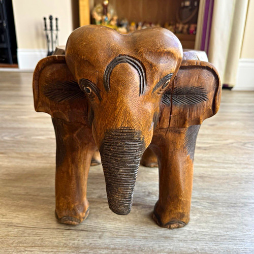 Hand carved wooden elephant - hand,