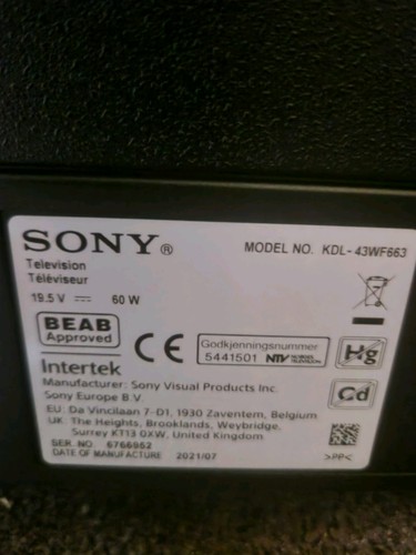 Sony kdl 43wf663 - sony, led