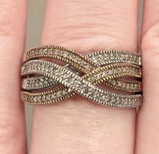 Tricolor Diamond Band Ring