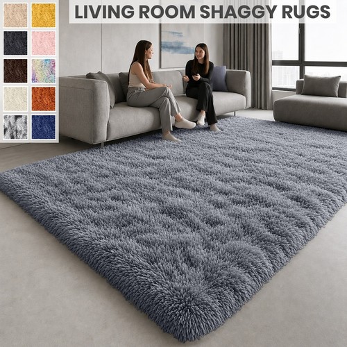 Large shaggy rugs anti slip - shaggy,