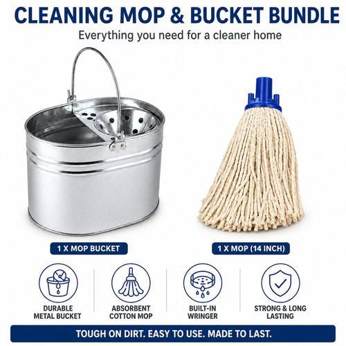 Cotton mop bucket set - set, metal