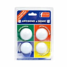On Par Novelty Joke Golf Balls Exploding Unputtable Floating Jet Streamer 4 Pack