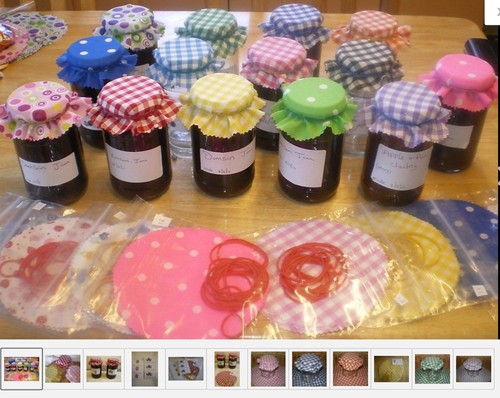Gingham jam covers - , fabric