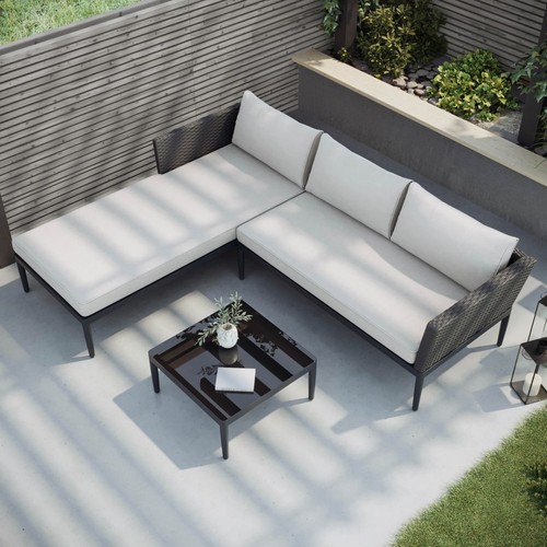 Seater black rattan outdoor - 4,