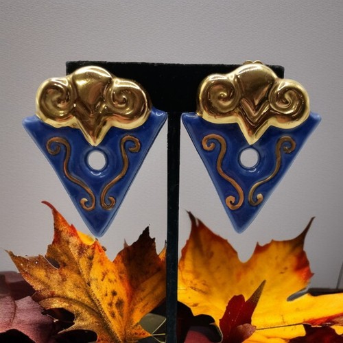 Vtg 80s statement earrings - 80s,