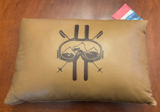 Alpine Chalet Faux Leather/Cloth Throw Pillow 17”x11” Removable Pillow Case