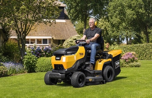 Ride lawn mower - on,
